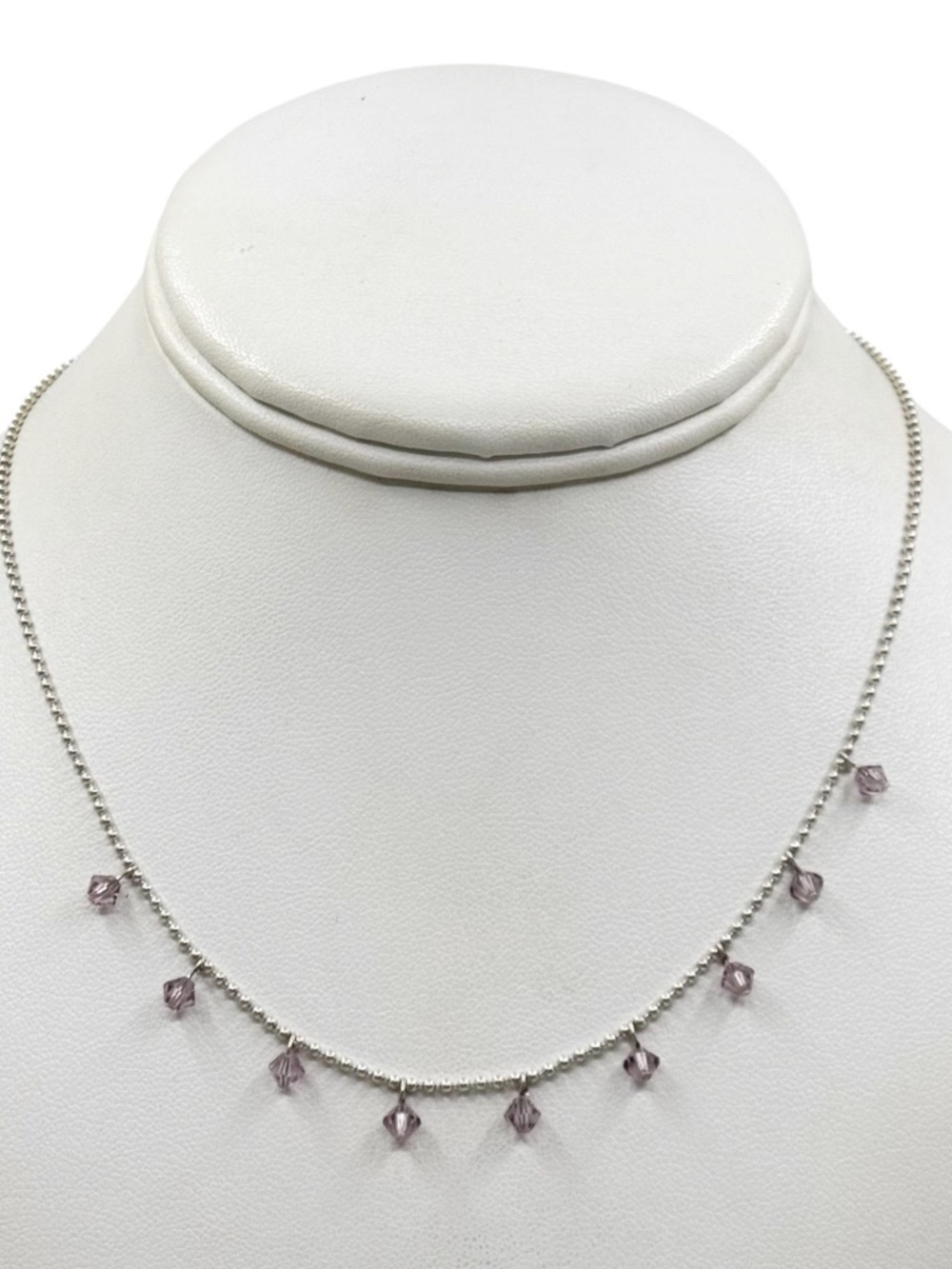 Sterling silver crystal bead charm necklace - GM935
